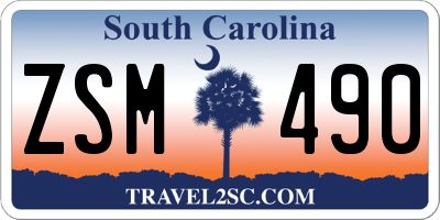 SC license plate ZSM490
