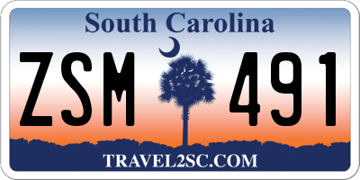 SC license plate ZSM491