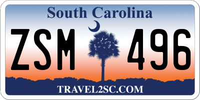 SC license plate ZSM496