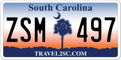 SC license plate ZSM497