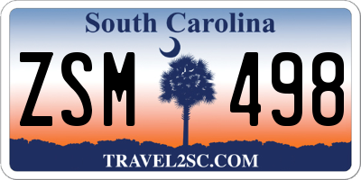 SC license plate ZSM498