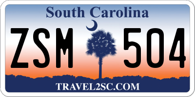SC license plate ZSM504