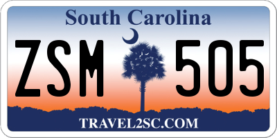 SC license plate ZSM505