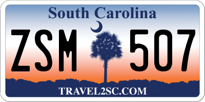SC license plate ZSM507