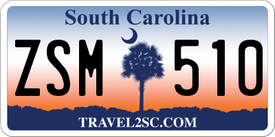SC license plate ZSM510