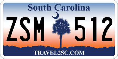 SC license plate ZSM512