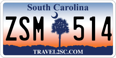 SC license plate ZSM514