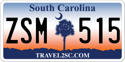 SC license plate ZSM515