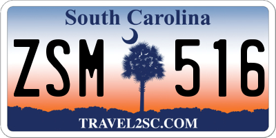 SC license plate ZSM516