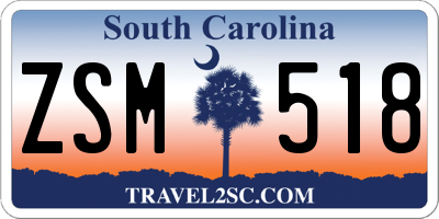 SC license plate ZSM518