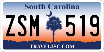 SC license plate ZSM519