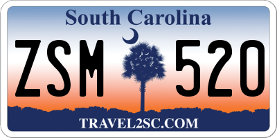 SC license plate ZSM520