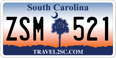 SC license plate ZSM521