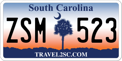 SC license plate ZSM523