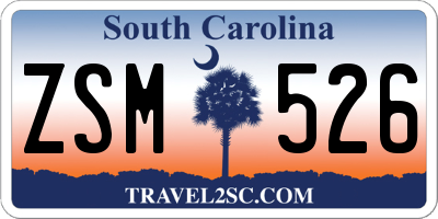 SC license plate ZSM526