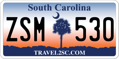 SC license plate ZSM530