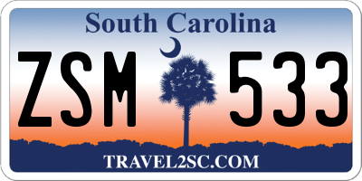 SC license plate ZSM533