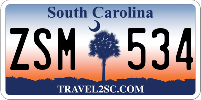 SC license plate ZSM534