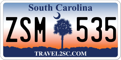 SC license plate ZSM535