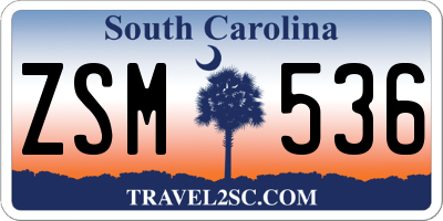 SC license plate ZSM536