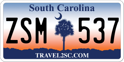 SC license plate ZSM537