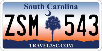 SC license plate ZSM543