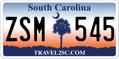 SC license plate ZSM545