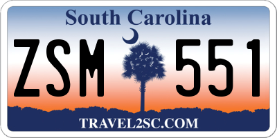 SC license plate ZSM551