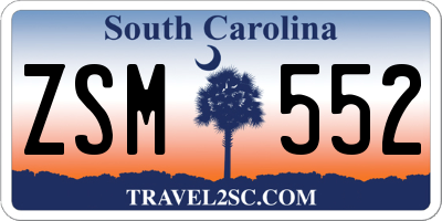 SC license plate ZSM552