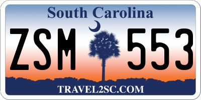 SC license plate ZSM553