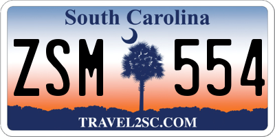 SC license plate ZSM554