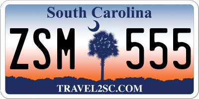 SC license plate ZSM555