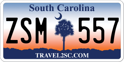SC license plate ZSM557