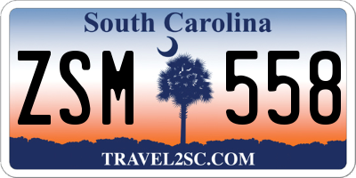 SC license plate ZSM558