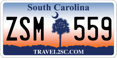 SC license plate ZSM559