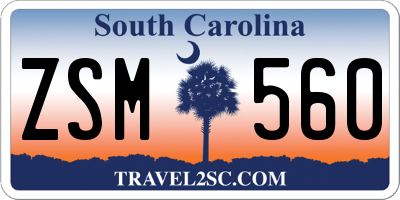 SC license plate ZSM560