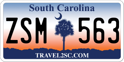 SC license plate ZSM563