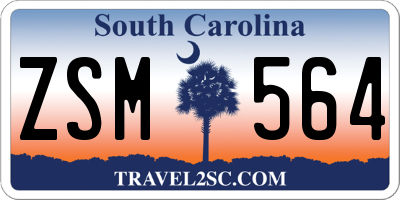 SC license plate ZSM564