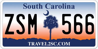 SC license plate ZSM566