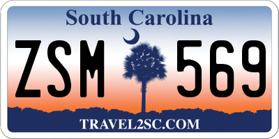 SC license plate ZSM569