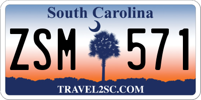 SC license plate ZSM571