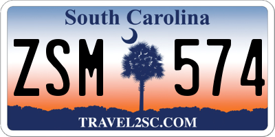 SC license plate ZSM574