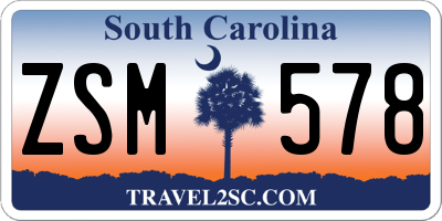 SC license plate ZSM578