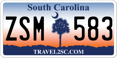 SC license plate ZSM583