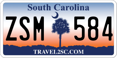 SC license plate ZSM584