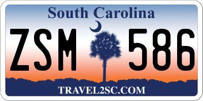 SC license plate ZSM586