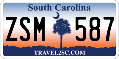 SC license plate ZSM587