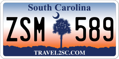 SC license plate ZSM589
