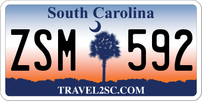 SC license plate ZSM592
