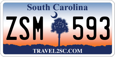 SC license plate ZSM593